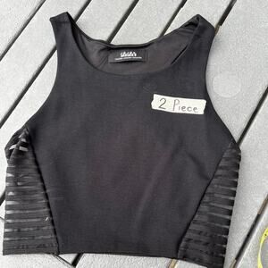 LuLu’s 2 Piece Black Cami Top & Skirt. Women's size M